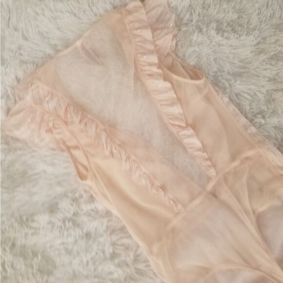 Victoria's Secret Pink Gold Metallic Stripe Bodysuit Small - Picture 3 of 14